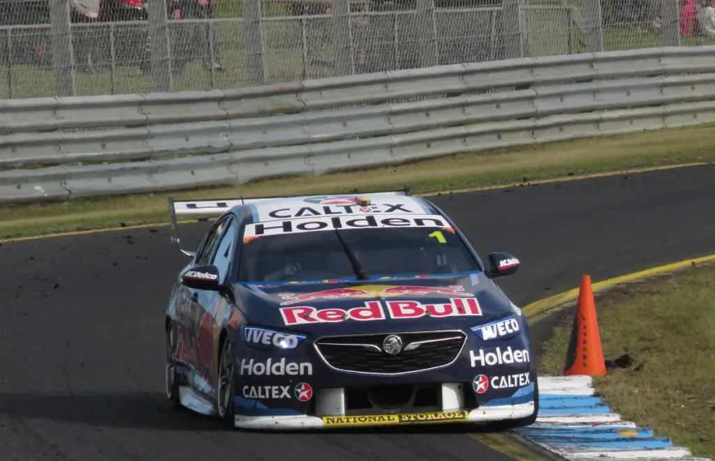 Jamie Whincup and Paul Dumbrell racing at the 2018 Sandown 500